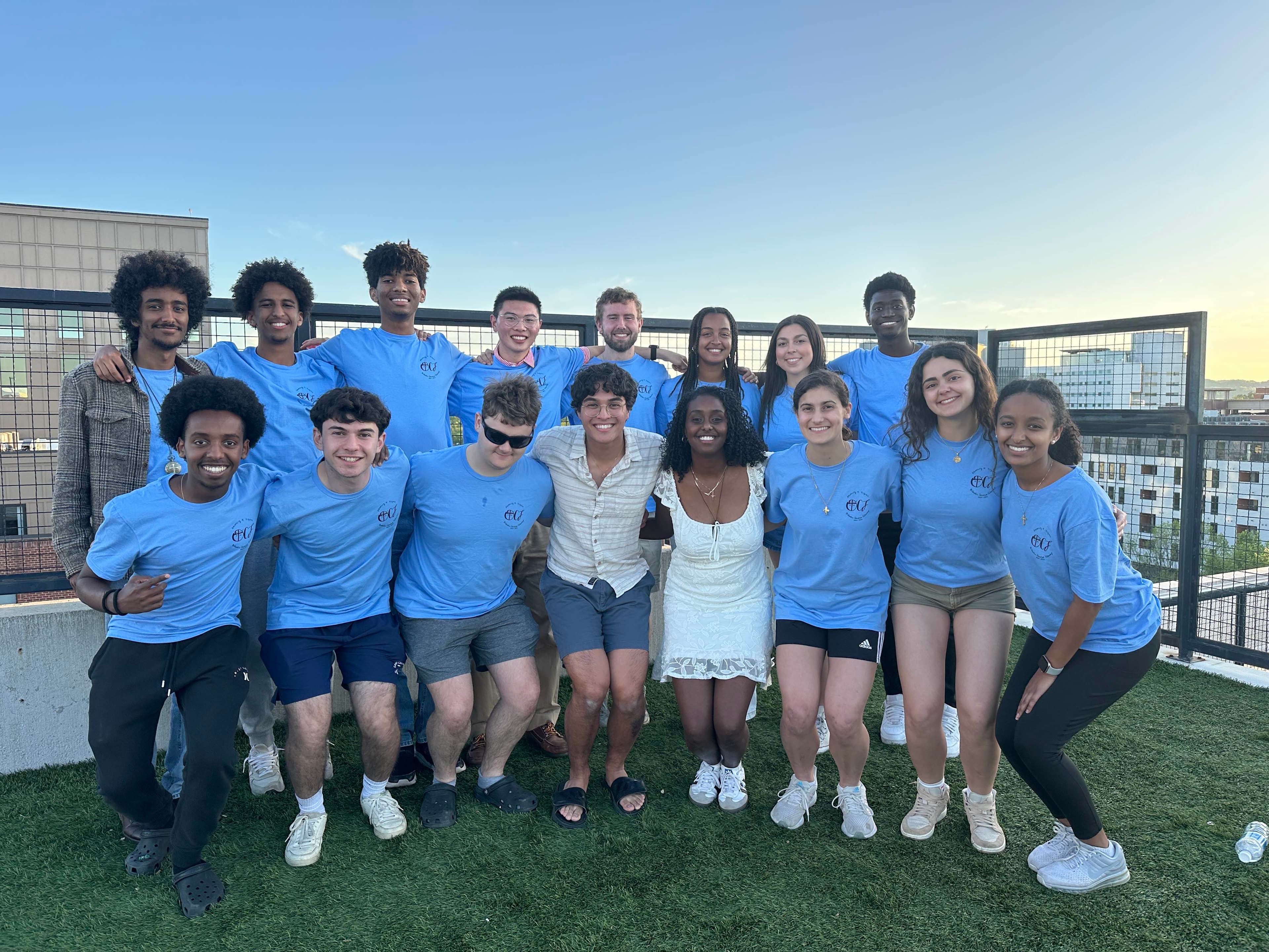 Students sharing a meal at an OCF cookout