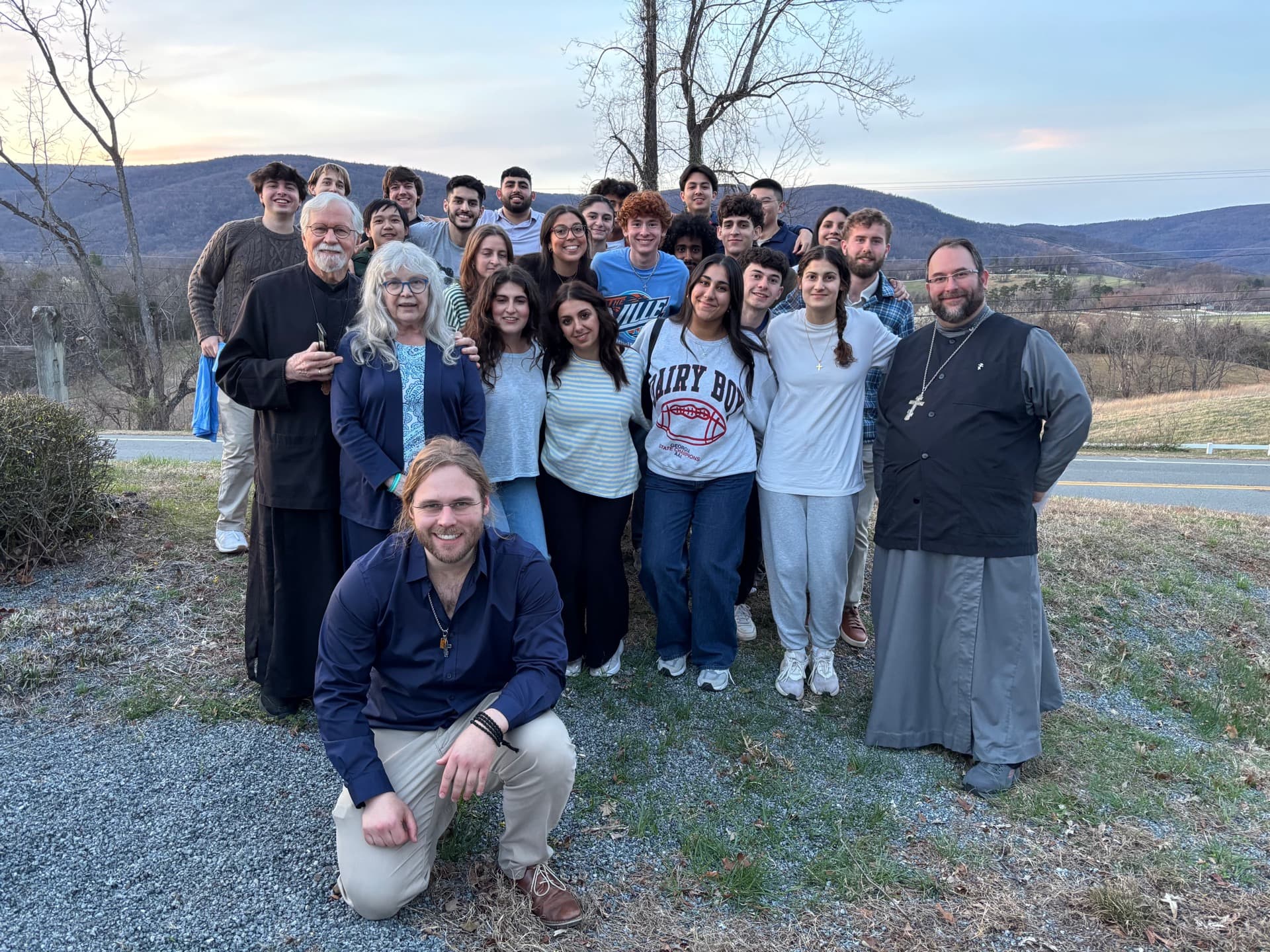 OCF students gathered at a retreat in the Blue Ridge Mountains